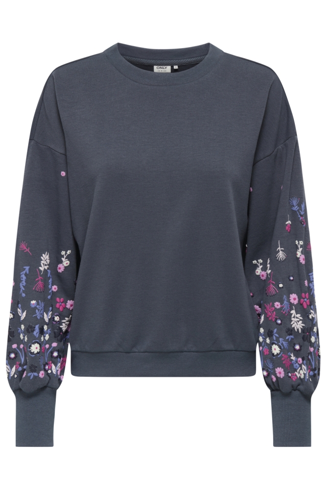 ONLBROOKE L/S O-NECK FLOWER SWT NOO 15216364 OMBRE BLUE/SLEEVE FLO